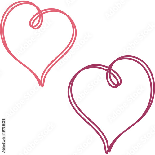 Hand Drawn Valentine Hearts