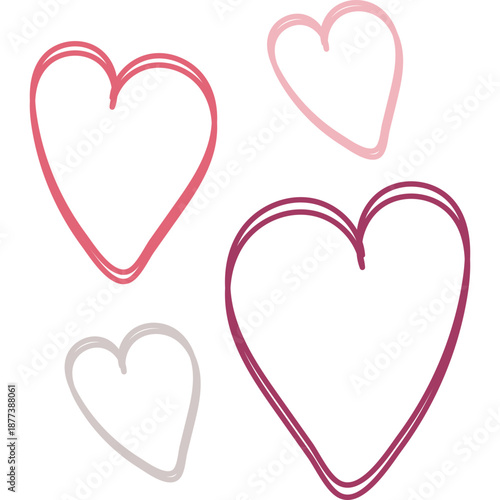 Hand Drawn Valentine Hearts