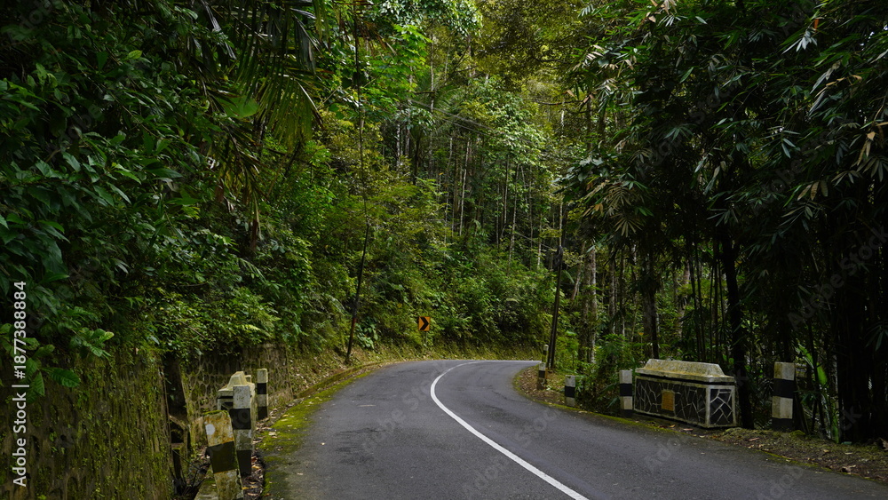 Fototapeta premium Quiet Empty Street in Indonesia