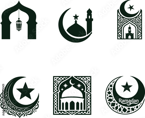 set of mosque icons