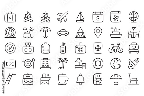 Airport and destination UI symbols for tourism technology products