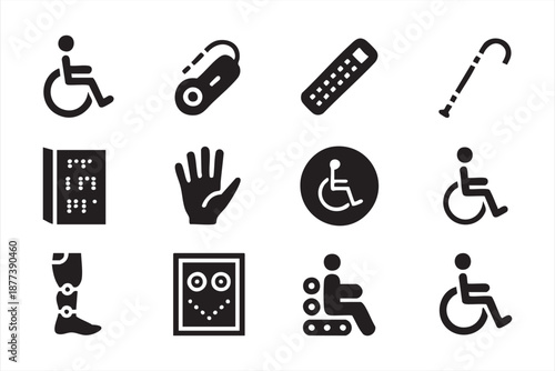 Disability support interface symbols for wheelchair and mobility platforms