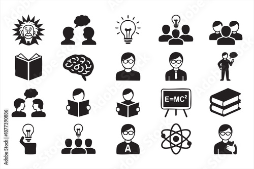 Knowledge management interface icons for education technology products