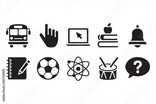 Educational dashboard UI icons for classroom and lesson navigation