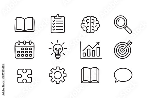 Performance analytics interface icons for growth and optimization software