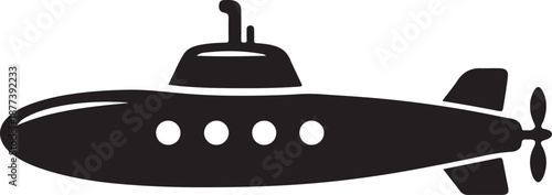 Submarine Silhouette Icon Underwater Naval Vehicle