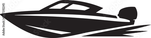 Speedboat Silhouette Icon High Speed Watercraft