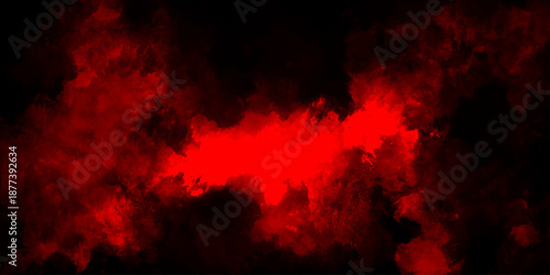 Dark red powder explosion cloud on black background. Abstract red and black grunge texture smoke. smoke fog misty texture overlay on dark black. paranormal red mystic smoke, clouds for movie.