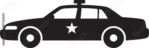 Police Car Silhouette Icon Law Enforcement Vehicle