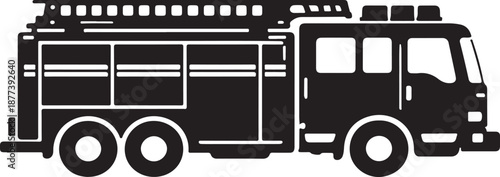 Fire Truck Silhouette Icon Emergency Rescue Vehicle