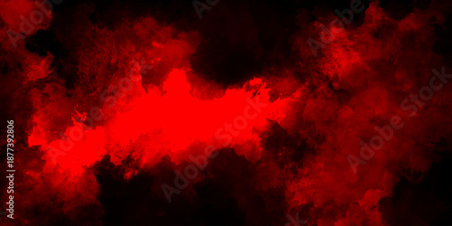 Dark red powder explosion cloud on black background. Abstract red and black grunge texture smoke. smoke fog misty texture overlay on dark black. paranormal red mystic smoke, clouds for movie.