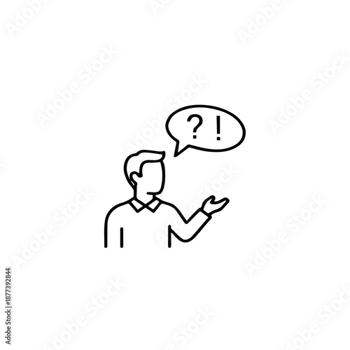 Man with Question Mark Speech Bubble Icon