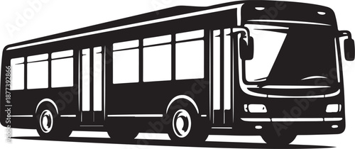 Bus Silhouette Icon Public Transportation Vehicle
