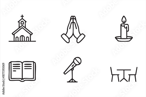 UI church icon kit for worship apps, ministry dashboards, faith community websites