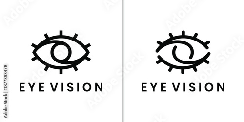 Minimalist eye vision vector logo icon