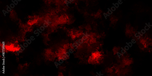 Dark red powder explosion cloud on black background. Abstract red and black grunge texture smoke. smoke fog misty texture overlay on dark black. paranormal red mystic smoke, clouds for movie.