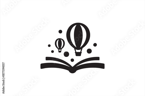 Children literacy branding symbol for preschool platforms, reading services