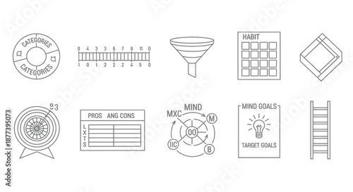Cuadro en lienzo Various conceptual diagrams and tools