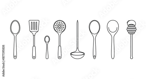 Collection of essential kitchen utensils