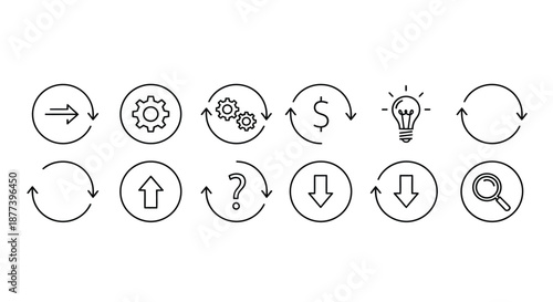 Sequential process workflow diagram Vector