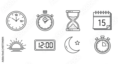 Various timekeeping devices Vector