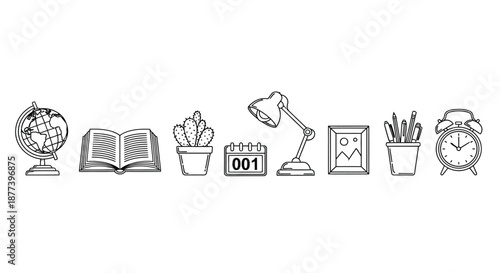 Office essentials for productivity Vector