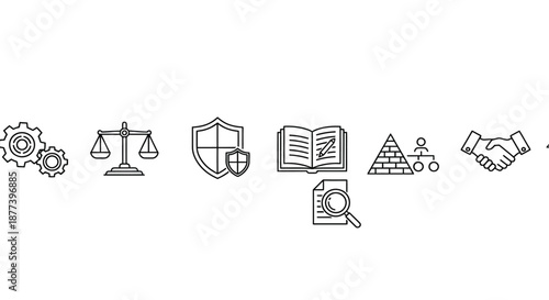 Concepts of technology, law, and collaboration Vector