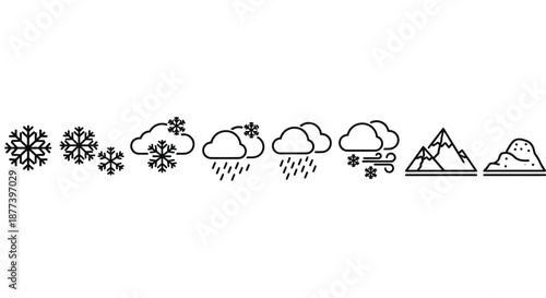 Weather symbols representing various conditions Vector