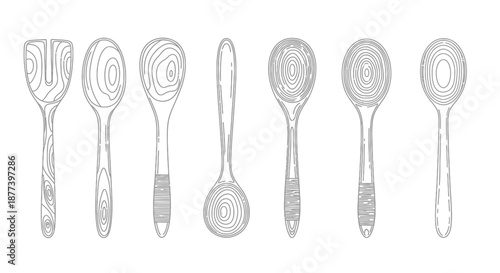 Collection of intricately designed utensils Vector