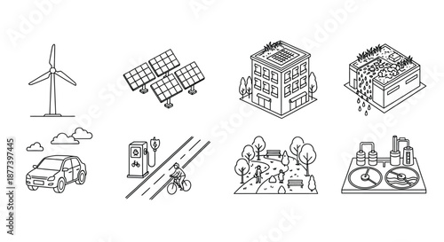 Sustainable energy and eco-friendly solutions Vector