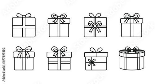 Collection of elegant gift boxes Vector