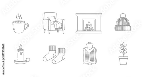 Cozy winter essentials Vector
