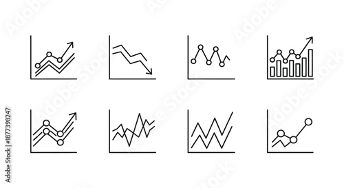 Various types of graphical trends Vector
