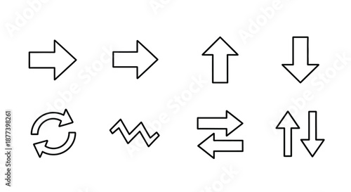 Set of various directional arrows Vector