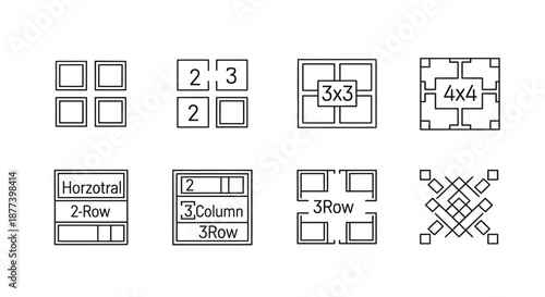 Various grid layouts and patterns Vector