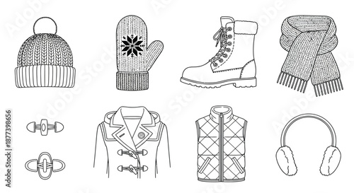 Winter fashion accessories collection Vector