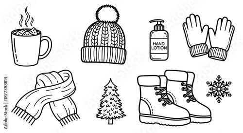 Winter essentials for comfort and warmth Vector