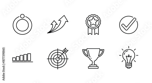 Collection of symbols representing achievement and success Vector