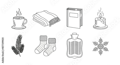 Cozy winter essentials Vector