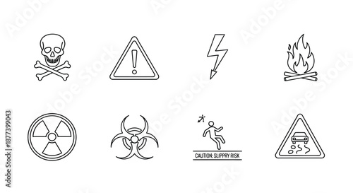 Various hazard warning symbols Vector