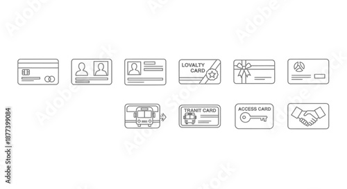 Various types of cards and their uses Vector