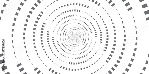 Abstract blue wave background digital art illustration features an blue spiral vector background with a 3d motion pattern of light circles and curved metal texture lines in a swirling ripple design