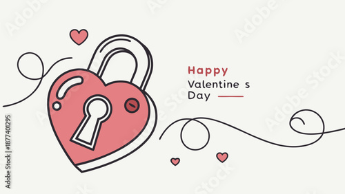 Heartfelt Valentine's Day graphic with locked heart and sweet design