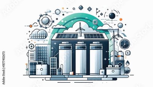 Industrial Facility with Renewable Energy Sources.