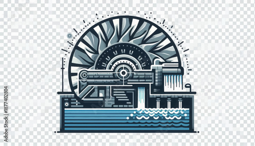 Industrial Power Plant with Turbine Generator.