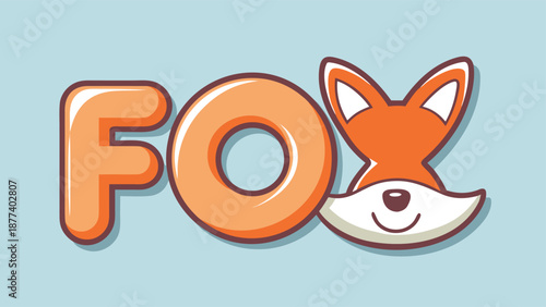 A playful vector illustration of a smiling fox's face, conveying joy and friendliness