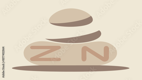 A serene vector illustration representing the concept of Zen, perfect for projects requiring a peaceful and calming visual element.