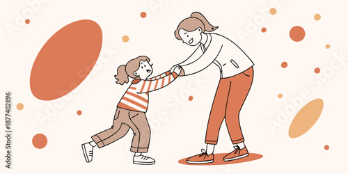 A warm and friendly abstract illustration with simple design elements