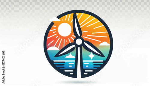 Wind Turbine Icon Renewable Energy Symbol 1.