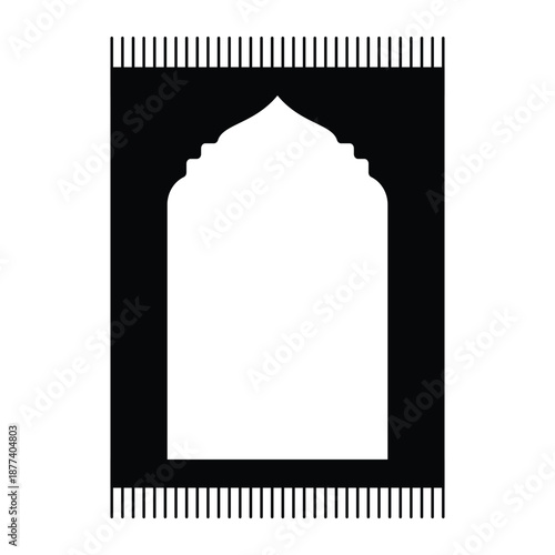 Minimal Islamic Prayer Mat Silhouette with Arch Niche Design